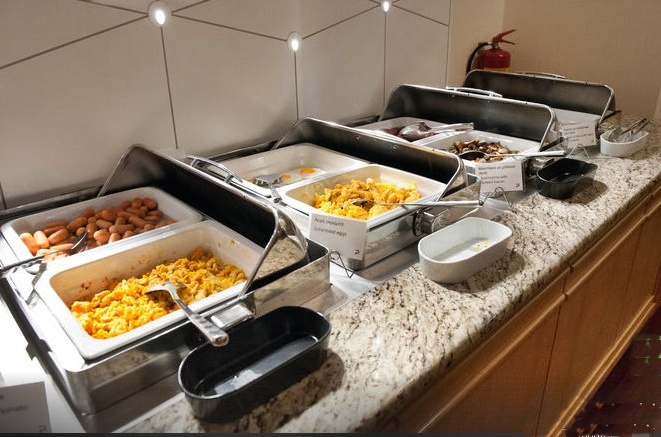 Buffet top with heated chaffing dishes